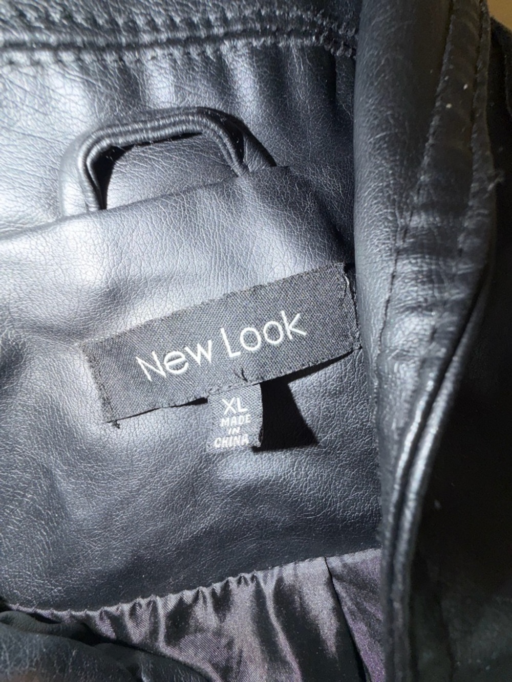 New Look Black Quilted Moto Jacket | Faux Leather | Size XL - Picture 3 of 4